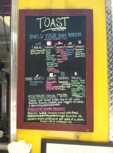 Menu at Toast. Build your own or ask for good combinations. (But better than Subway)